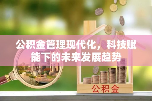 高埗公积金管理现代化，科技赋能下的未来发展趋势