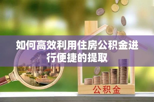 高埗如何高效利用住房公积金进行便捷的提取